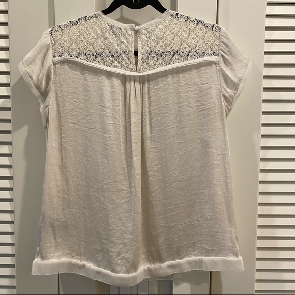 Jigsaw cream lace short sleeve blouse size 8 - Picture 3 of 7